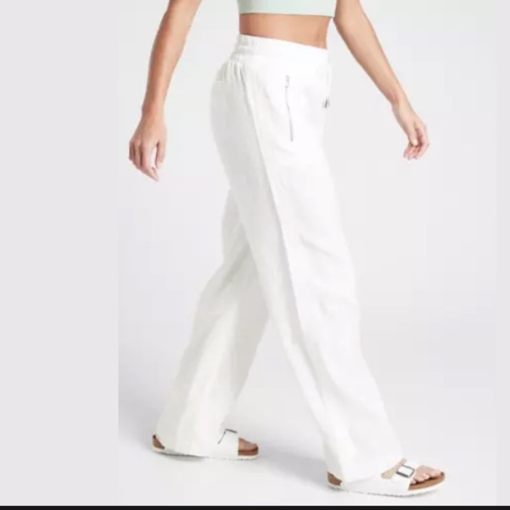 ATHLETA  Cabo Linen Wide Leg Pant Calla Lily NWT